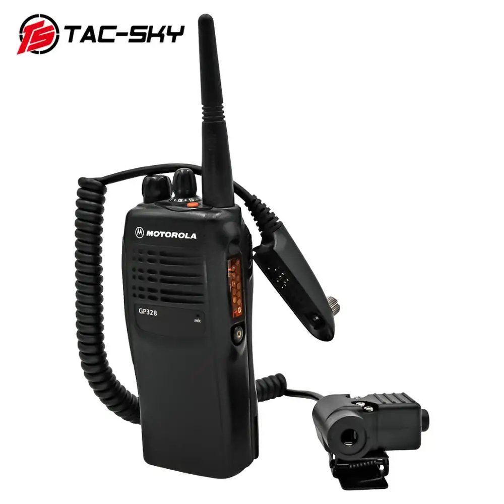 TAC-SKY Tactical Headset PTT Adapter U94 PTT is Suitable for Motorola Walkie-Talkies GP140 GP320 GP328 GP338 GP340