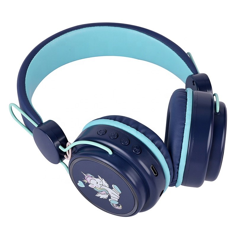 2024 hot selling product Hearing Protection Kids Headphones Portable 3.5mm Jack unicorn Wired Cord On-Ear Headset for Kids
