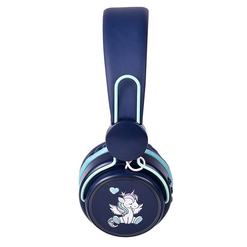 2024 hot selling product Hearing Protection Kids Headphones Portable 3.5mm Jack unicorn Wired Cord On-Ear Headset for Kids