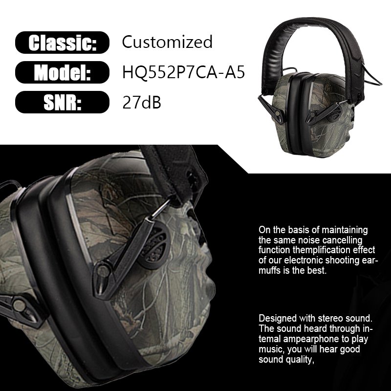 Hot Selling Electronic Tactical Earmuff Noise Reduction Shooting Headphone with High Hearing Protection