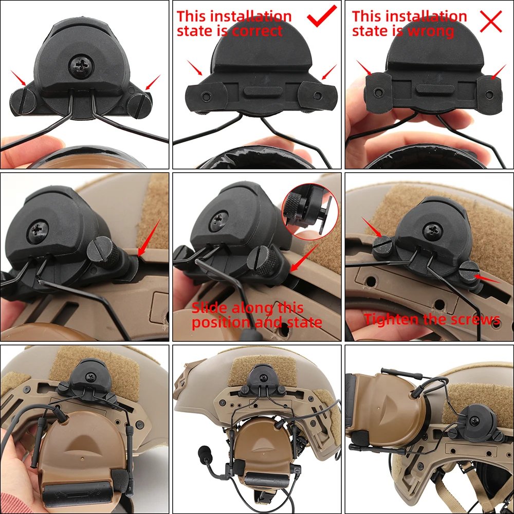 TS TAC-SKY TACTICAL HEADSET ACCESSORIES COMTAC II III HELMET STAND ADAPTERS Compatible WENDY 2.0 Track Helmet for Hunting