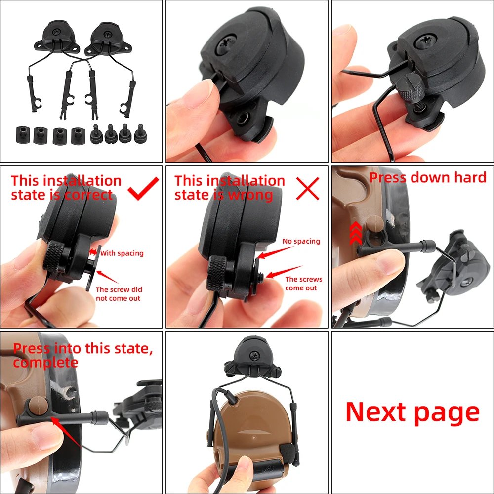 TS TAC-SKY TACTICAL HEADSET ACCESSORIES COMTAC II III HELMET STAND ADAPTERS Compatible WENDY 2.0 Track Helmet for Hunting