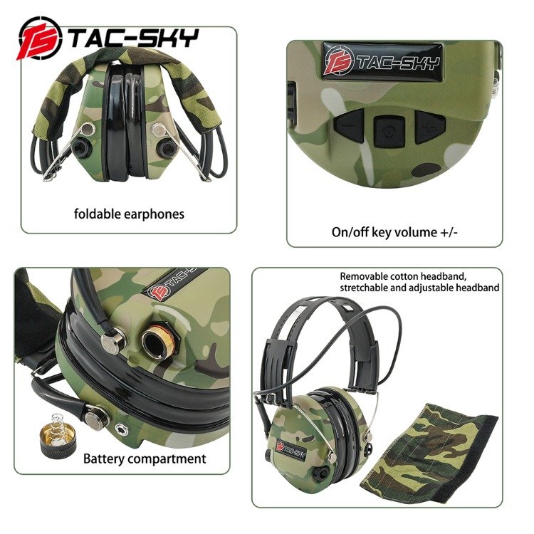 TS TAC-SKY Tactical Sordin Ipsc Silicone Electronic Ear muffs Shooting Ear Protection Sordin Headset MC
