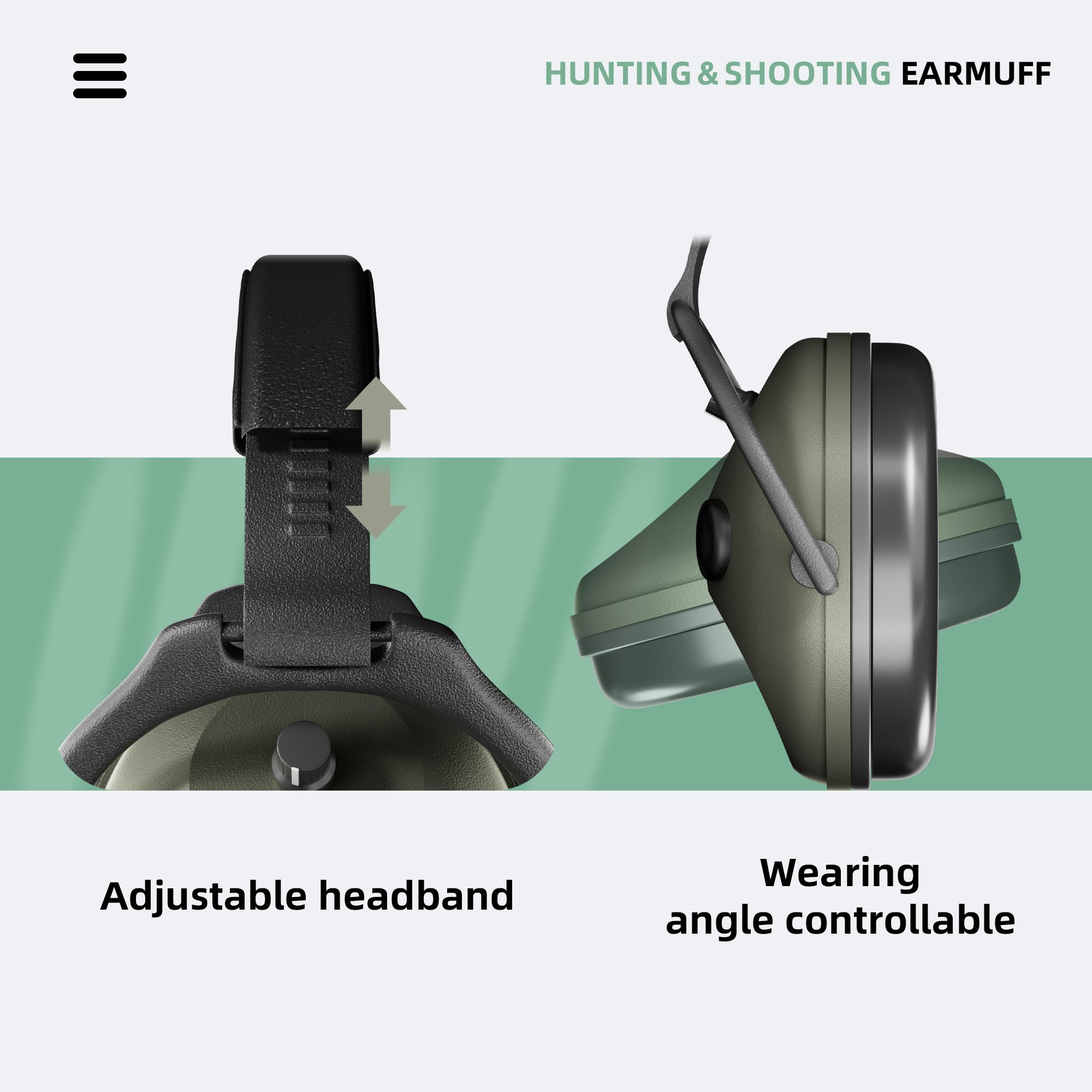 OEM GS144P5AA Electronic Noise Cancelling Ear Muffs Ear Hearing Protection Shooting Ear Muffs Electronic Hearing Protection