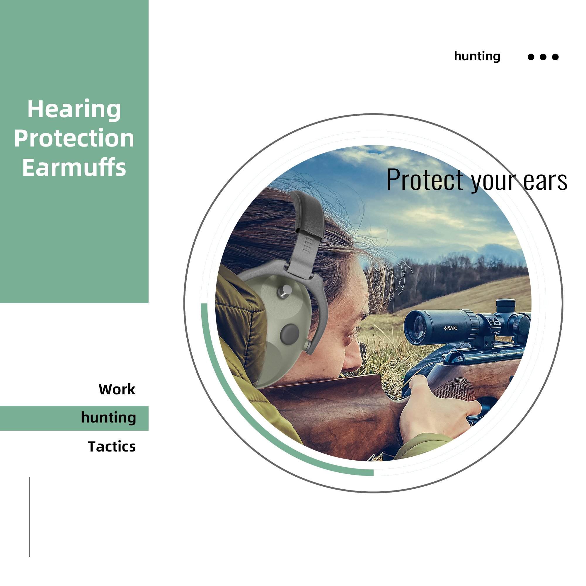 OEM GS144P5AA Electronic Noise Cancelling Ear Muffs Ear Hearing Protection Shooting Ear Muffs Electronic Hearing Protection