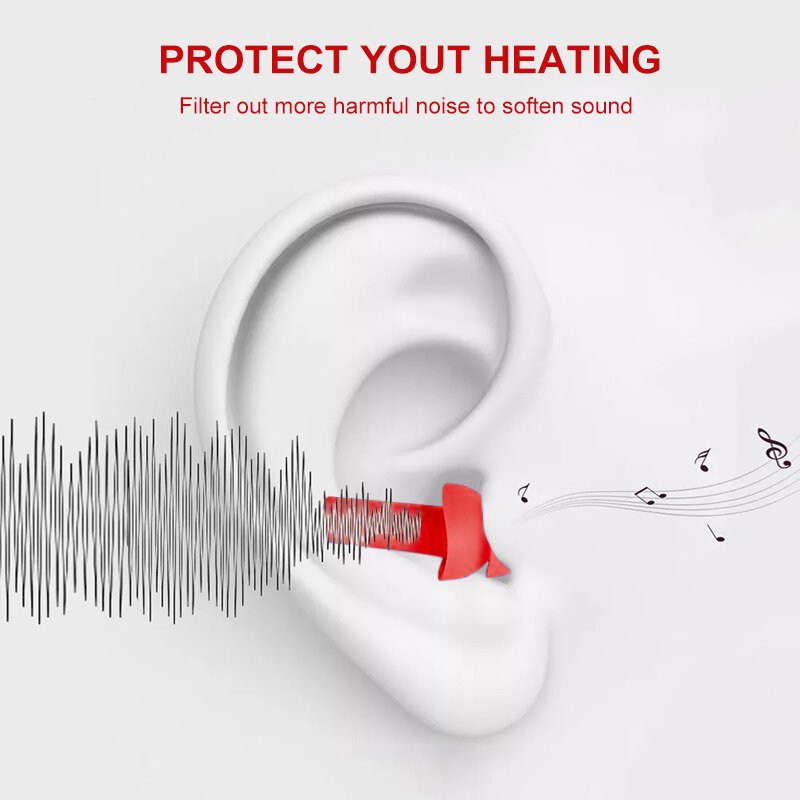 Custom Silicone Ear Plugs Reusable Earplugs Noise Reduction Ear Plugs Soft Waterproof Earplugs Hearing Protection for Concert