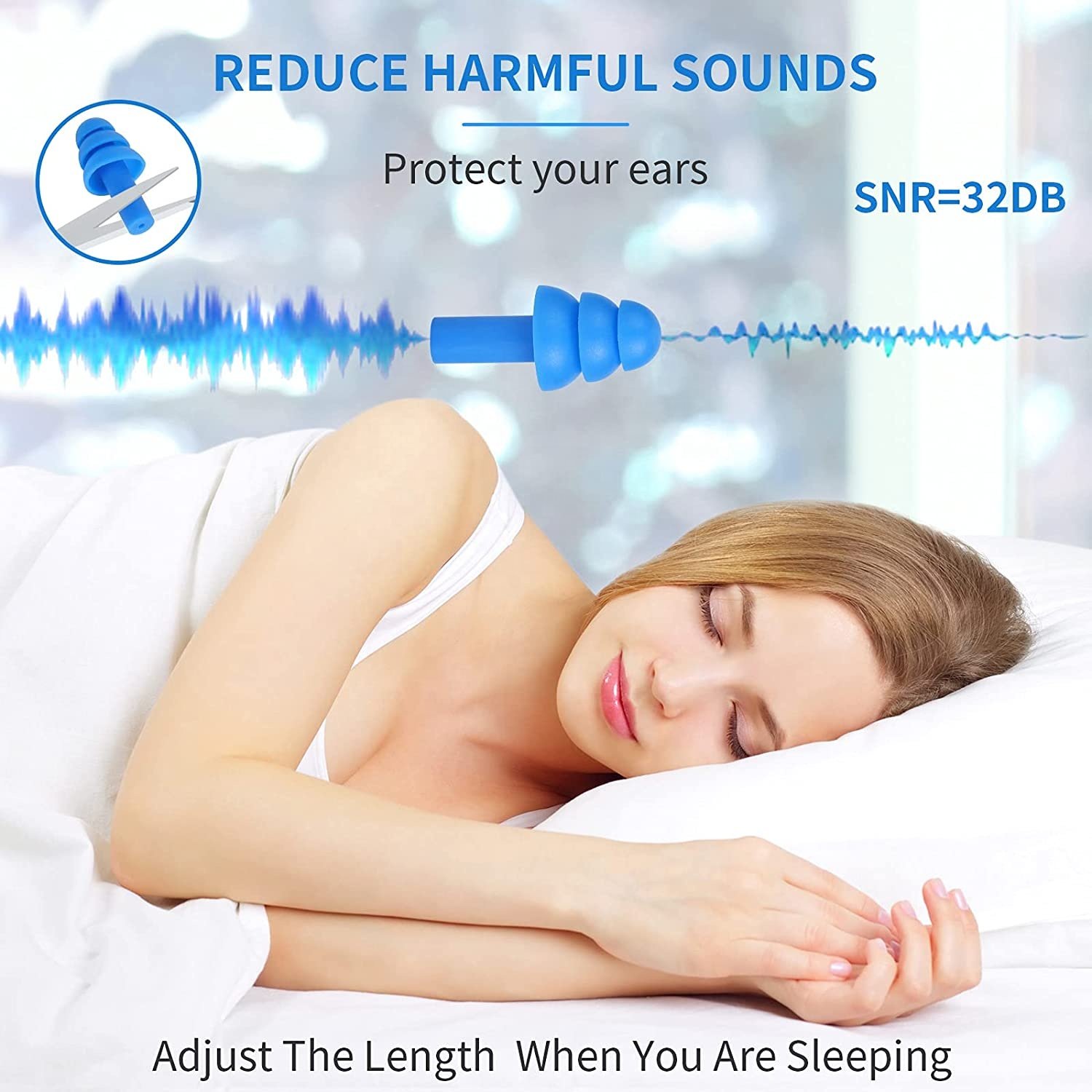 Premium Soft Ear Plugs Reusable Hearing Protection Sleeping Swimming Silicone Earplugs Reusable