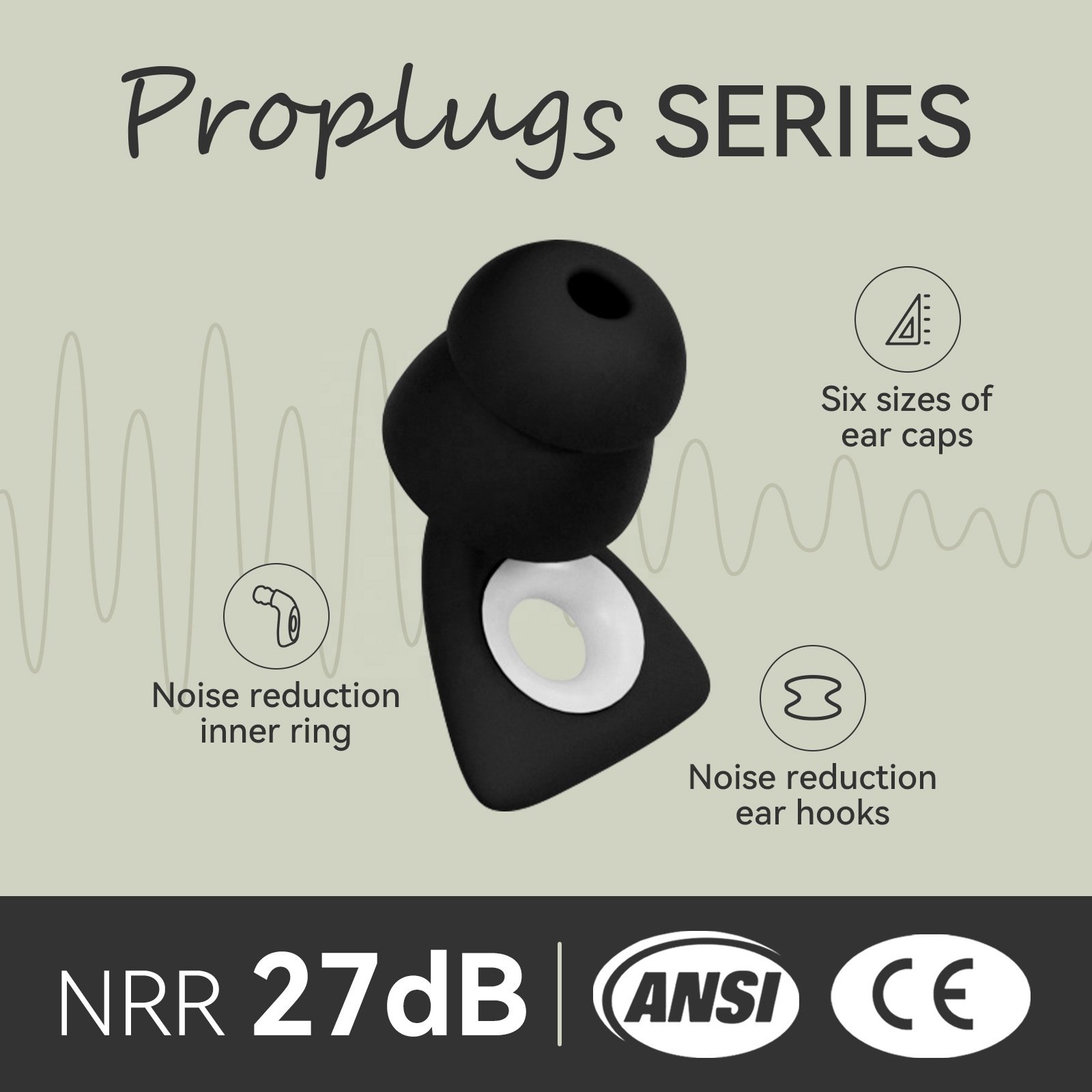 38dB Noise Cancelling Sound Insulation Hearing Protection Noise Reduction Music Ear Plugs Sleeping Silicon Earplugs with Case