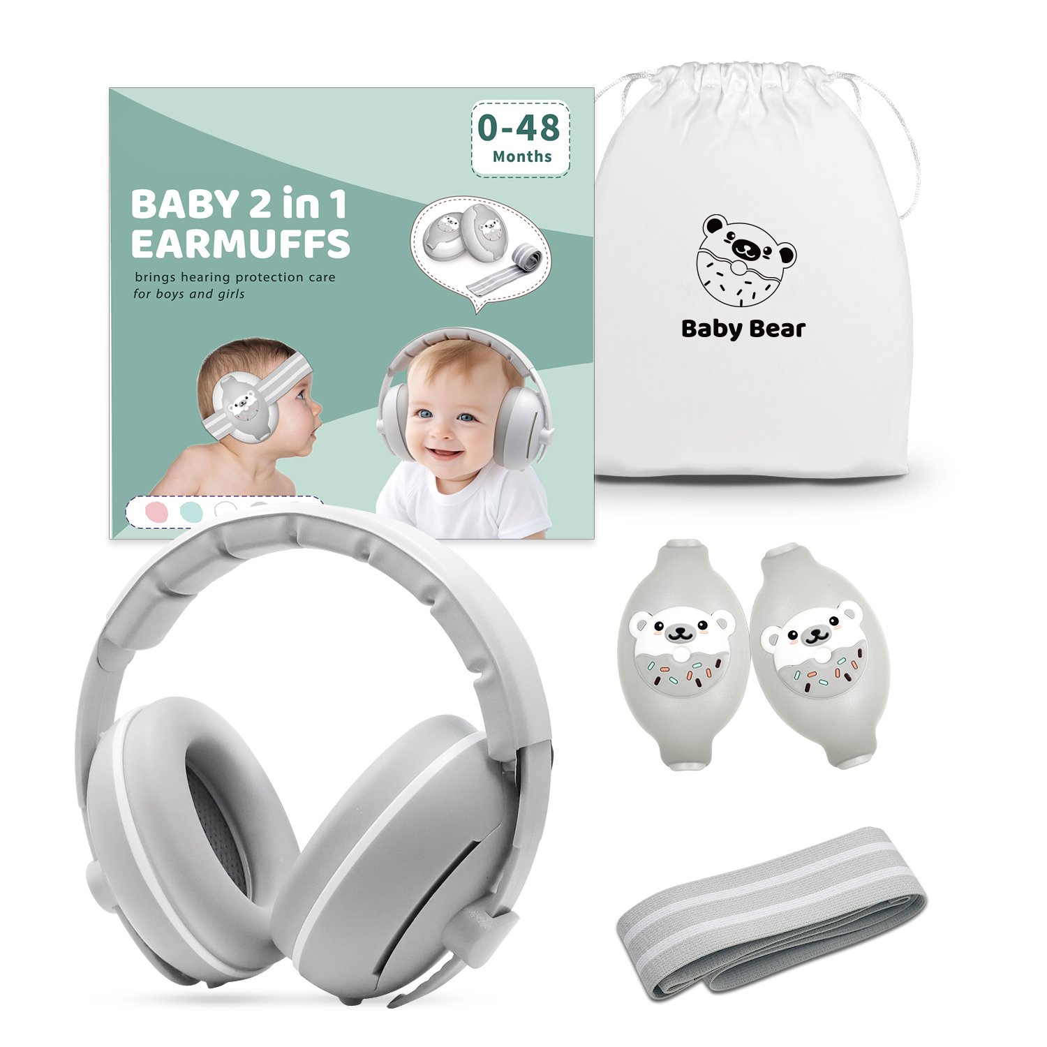 Comfortable Fit Soft Padding Reduce 25dB Noise-canceling Headphones Hearing Protection Baby Earmuffs For Sleeping