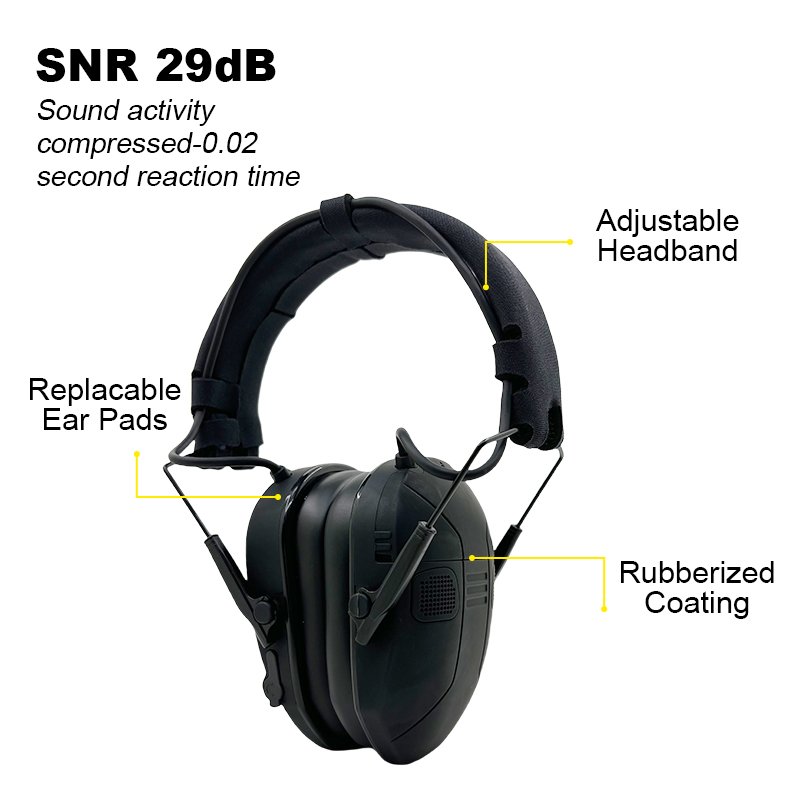 Reliable Safety Hearing Protection Noise Cancelling Shooting Headphone Bluetooth Ear Muffs Defender Tactical Electronic Earmuff