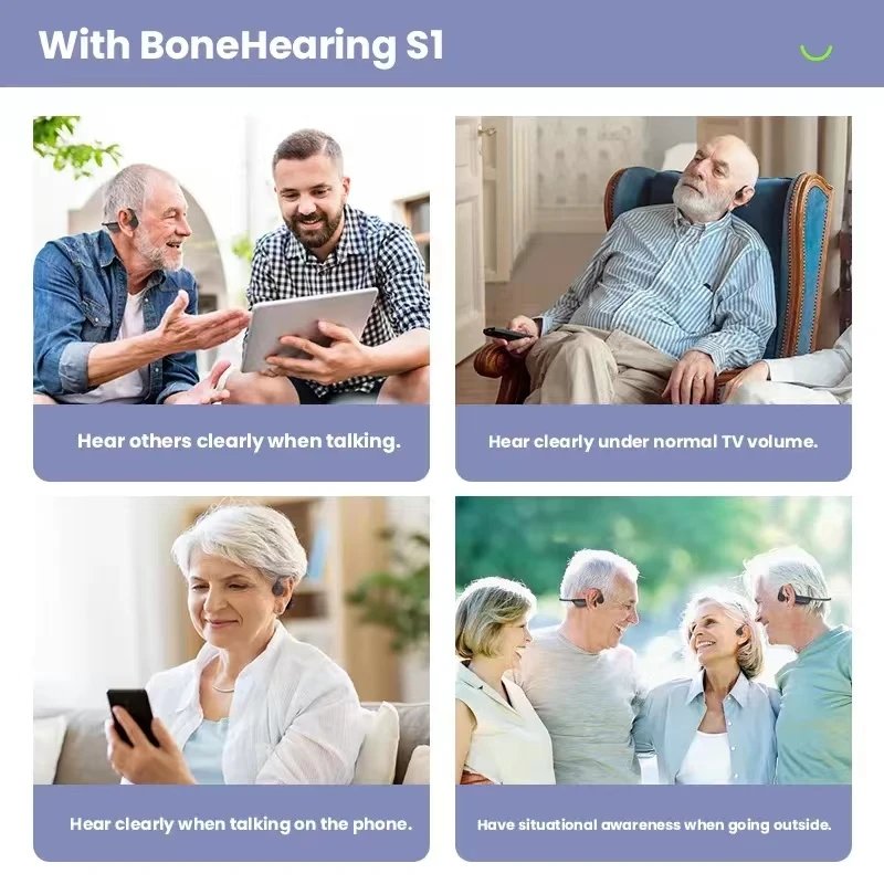 Bone Conduction Noise Reduction Hearing Aids IPX5 Waterproof Earphones