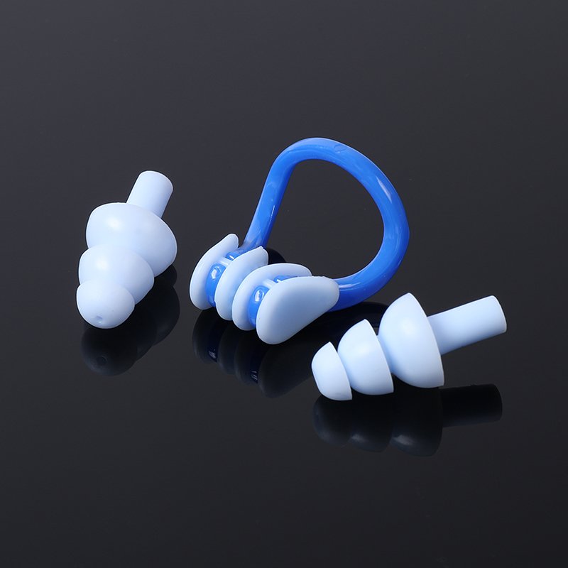 Factory Price Hearing Protection Noise Reduction Waterproof Silicone Swimming Nose Clip Ear Plugs