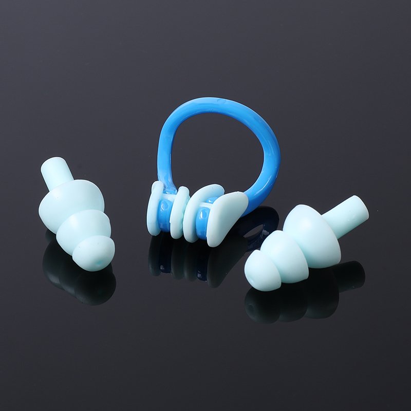 Factory Price Hearing Protection Noise Reduction Waterproof Silicone Swimming Nose Clip Ear Plugs