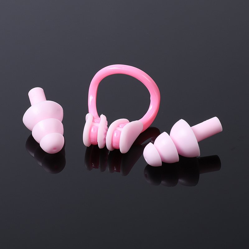 Factory Price Hearing Protection Noise Reduction Waterproof Silicone Swimming Nose Clip Ear Plugs