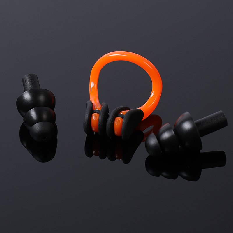 Factory Price Hearing Protection Noise Reduction Waterproof Silicone Swimming Nose Clip Ear Plugs