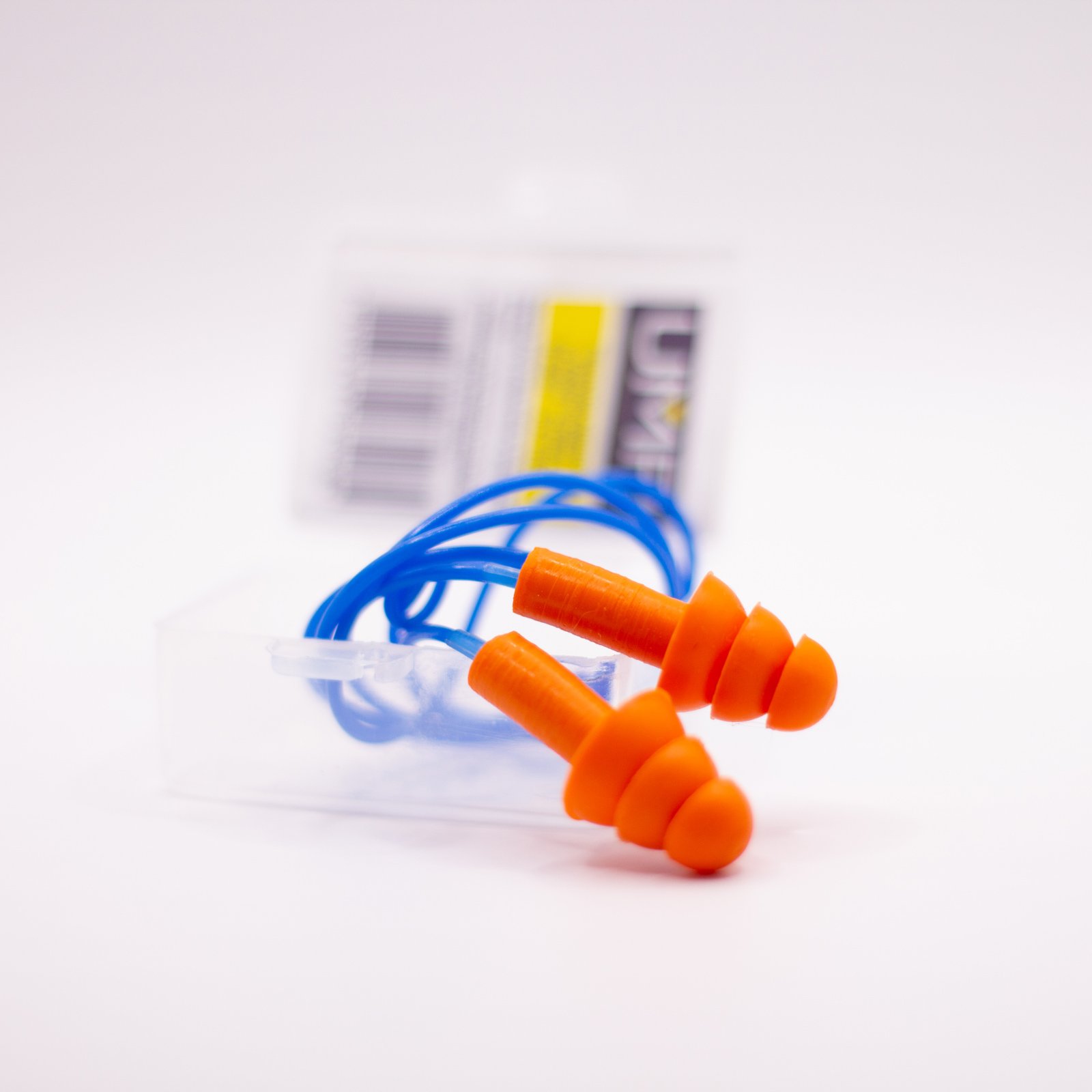 UMP Silicone Earplugs Three Flanges NRR/sf. 18dB Hypoallergenic Reusable Hearing Protection with Cord Option for Noise Reduction