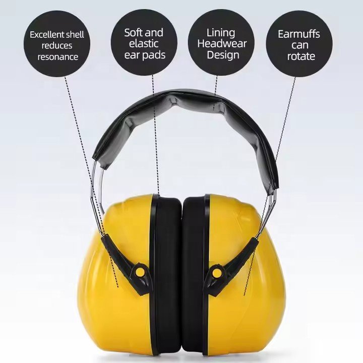 Adilts Head-Mounted Earmuffs 26db Hearing Protection Earmuff for Industry Work Shutting Noise Cancelling Safety Ear plug