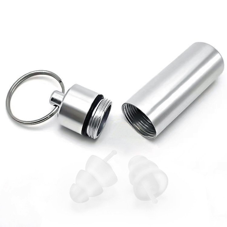 Custom Logo Transparent Silicon Ear Plug with Aluminum Case