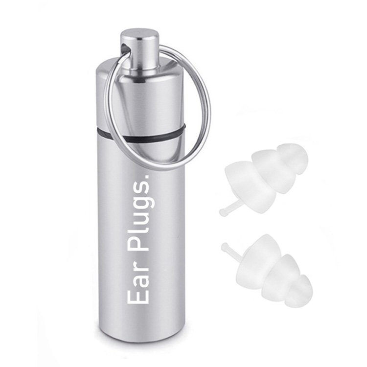Custom Logo Transparent Silicon Ear Plug with Aluminum Case