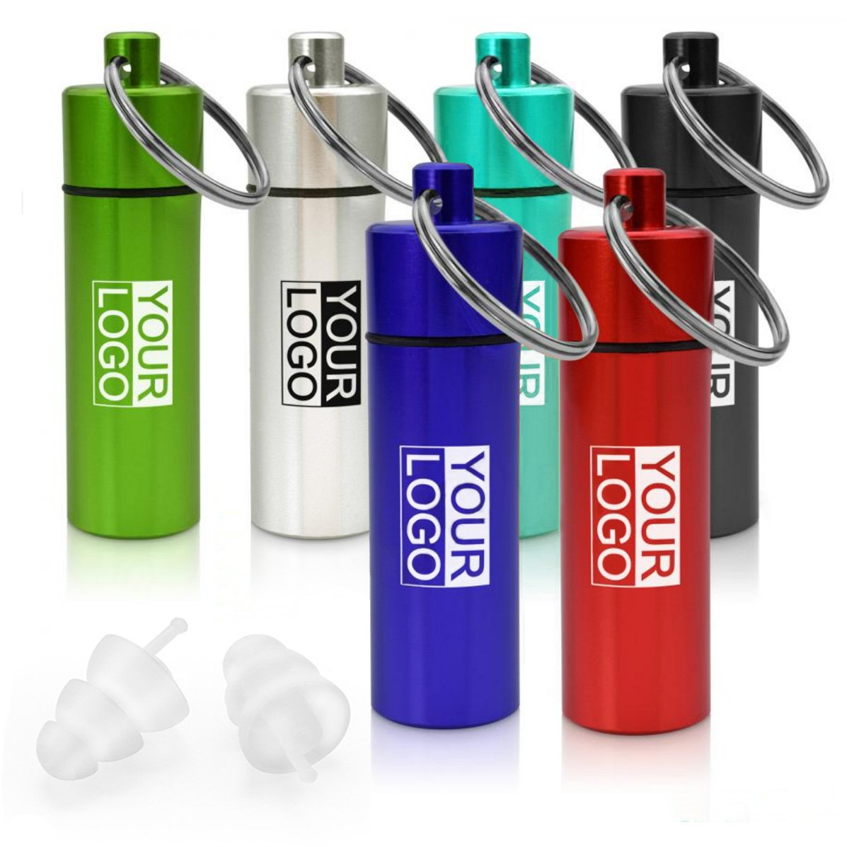 Custom Logo Transparent Silicon Ear Plug with Aluminum Case