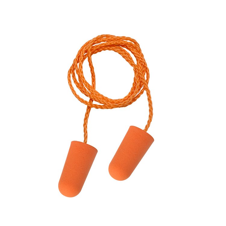 SNR 38dB Noise Cancelling Earplugs Sleep Travel Shoot Nylon PVC Cord Slow Rebound PU Foam Safety Earplugs Hearing Protection