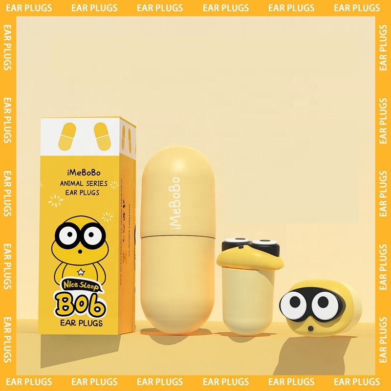 Kids Students Carton Animals Frog Bee Pig Reusable Hearing Protection Ear Plug Sound insulation Elastic silicone earplugs
