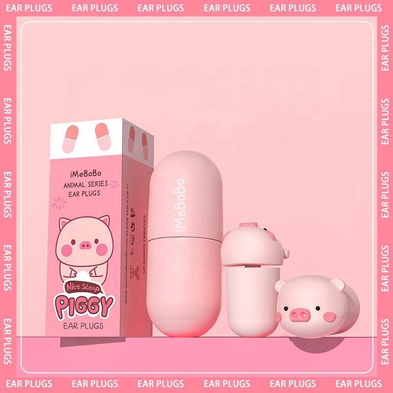 Kids Students Carton Animals Frog Bee Pig Reusable Hearing Protection Ear Plug Sound insulation Elastic silicone earplugs
