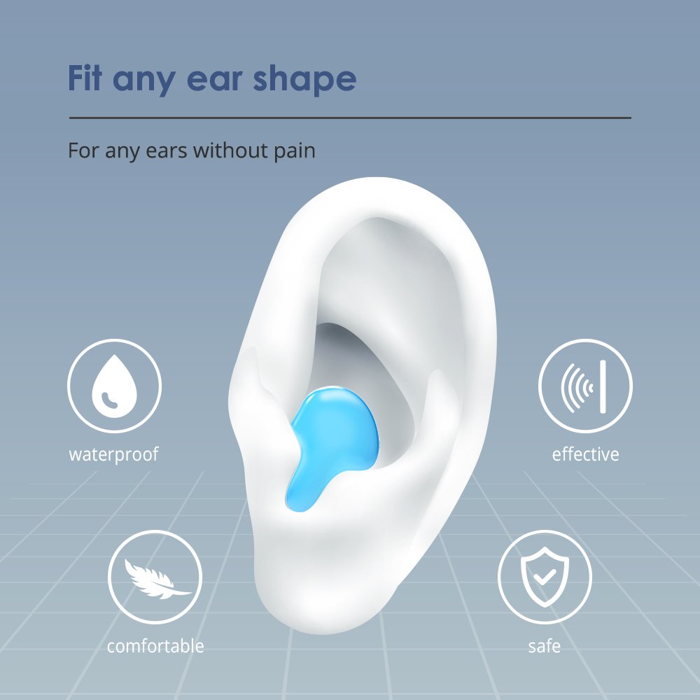 Ultra Soft Moldable Silicone Ear Plugs for Sleeping and Swimming