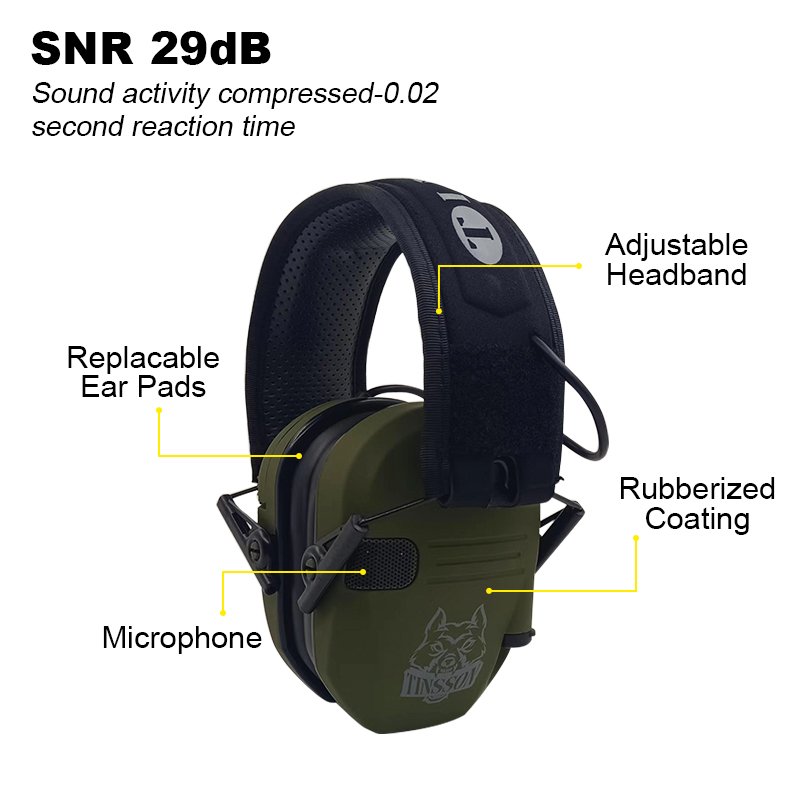 Safety Soundproof Noise Cancelling Hearing Protection Foldable Electronic Shooting Tactical Earmuffs Ear Defender Protector