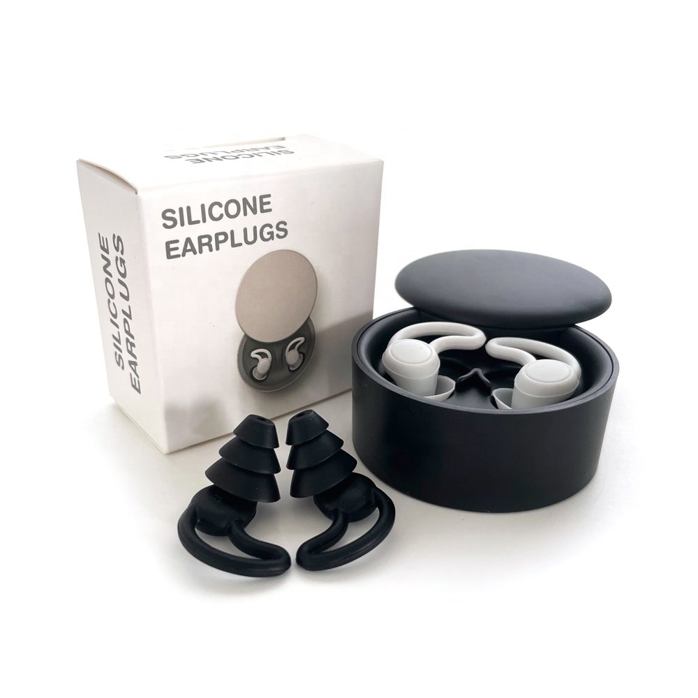 Custom Box Packaging Shark Fin Ear Plugs for Sleeping Noise Cancelling Silicone Earplugs Sound Blocking Hearing Protection Swim