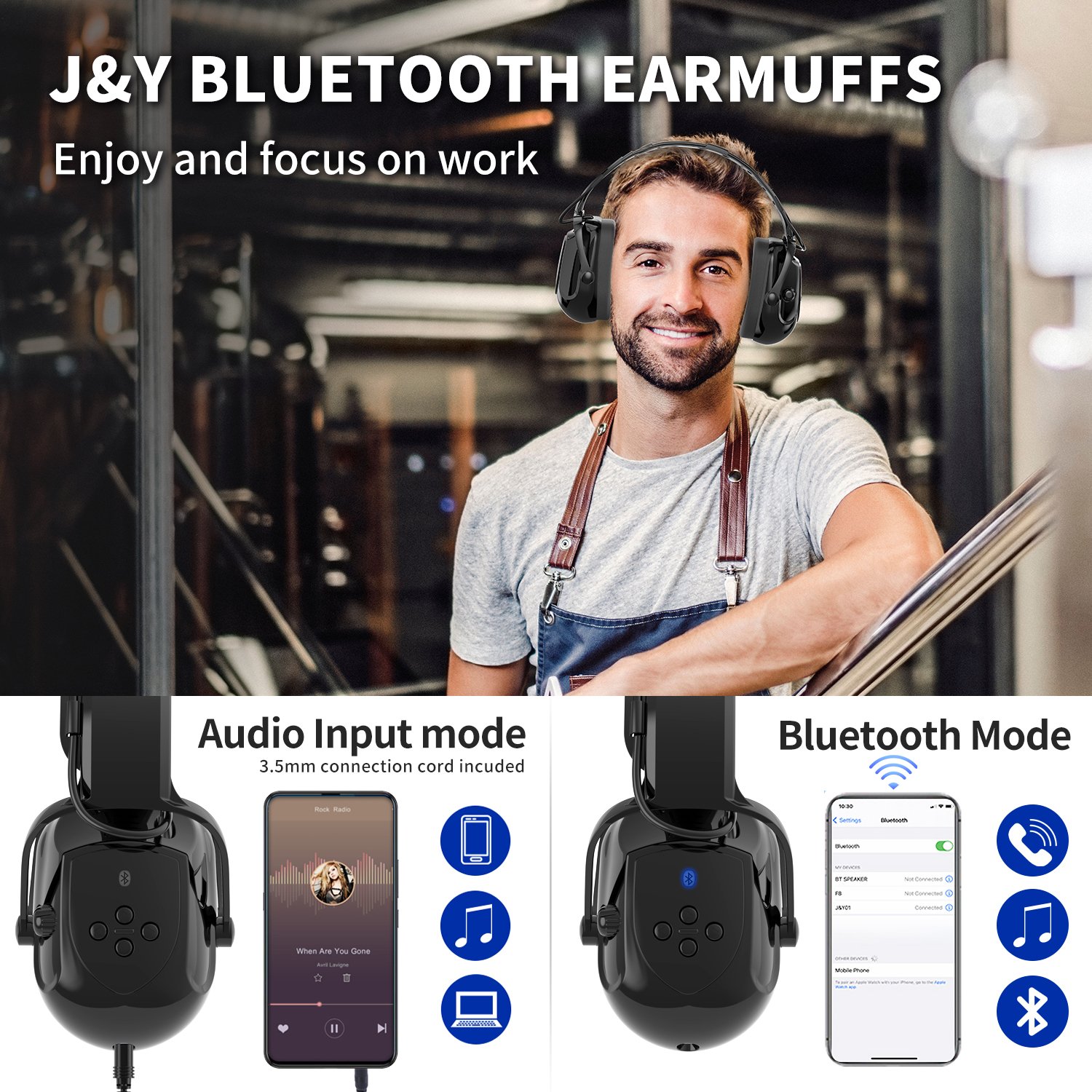 29Db Lawn Mowing Industry Hearing Protection Noise Cancelling Radio Wireless Headphones Earmuffs Ear Protectors Safety Ear Muffs