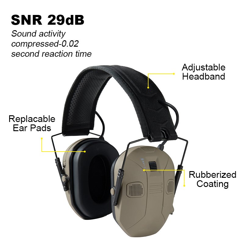 GS454P7AA Hearing Protector Noise Cancelling Safety Ear Protection Headphones Electronic Earmuff Shooting Ear Muffs Defender