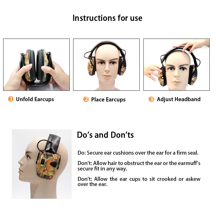 Electronic Hearing Protection Custom Earmuffs for Shooting