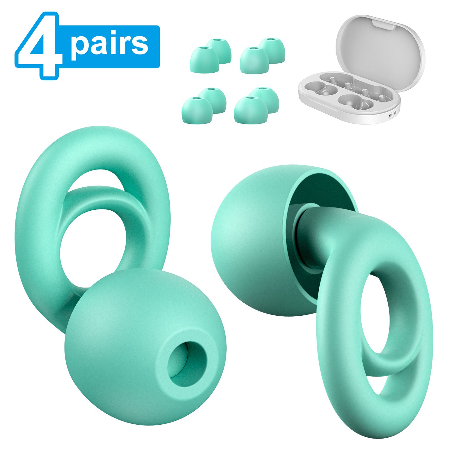 OEM XS S M L 4 Sizes Soundproof Noise Reduction Earplugs Reusable Silicone Soft Ear Plugs for Sleeping, Swimming, Snoring, Study