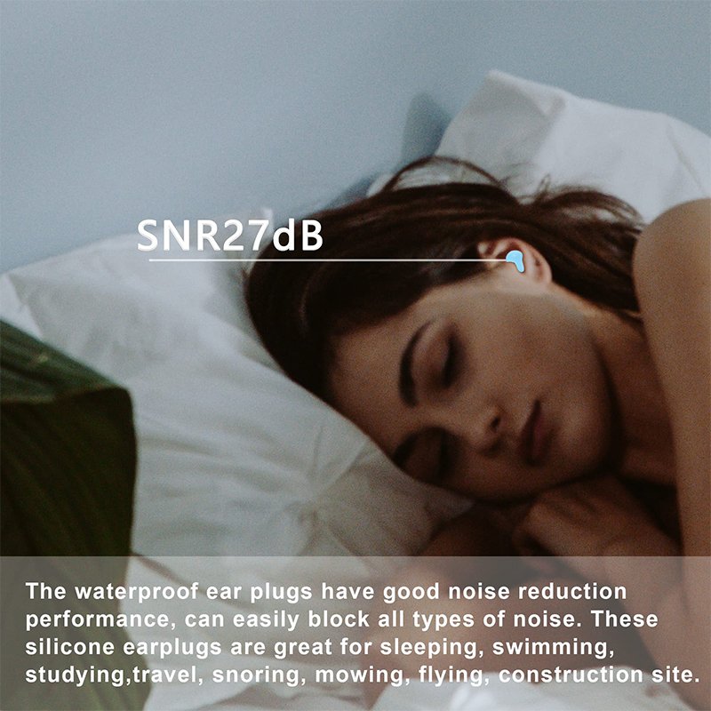 set of 12pcs Hearing Protector silicone ear plug for sleeping swimming color can customize