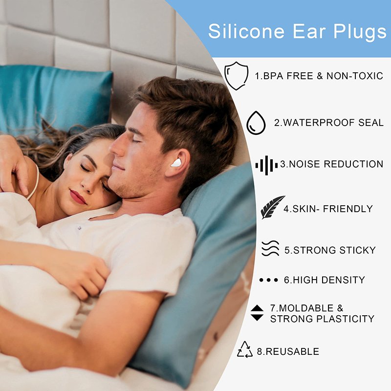 set of 12pcs Hearing Protector silicone ear plug for sleeping swimming color can customize