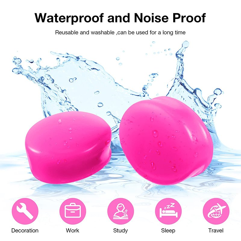 set of 12pcs Hearing Protector silicone ear plug for sleeping swimming color can customize