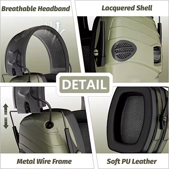 GS152C7AA Wholesale Custom Logo Foldable Waterproof Noise Cancelling Shooting Tactical Sporting Ear Muffs Ear Defender Earmuffs