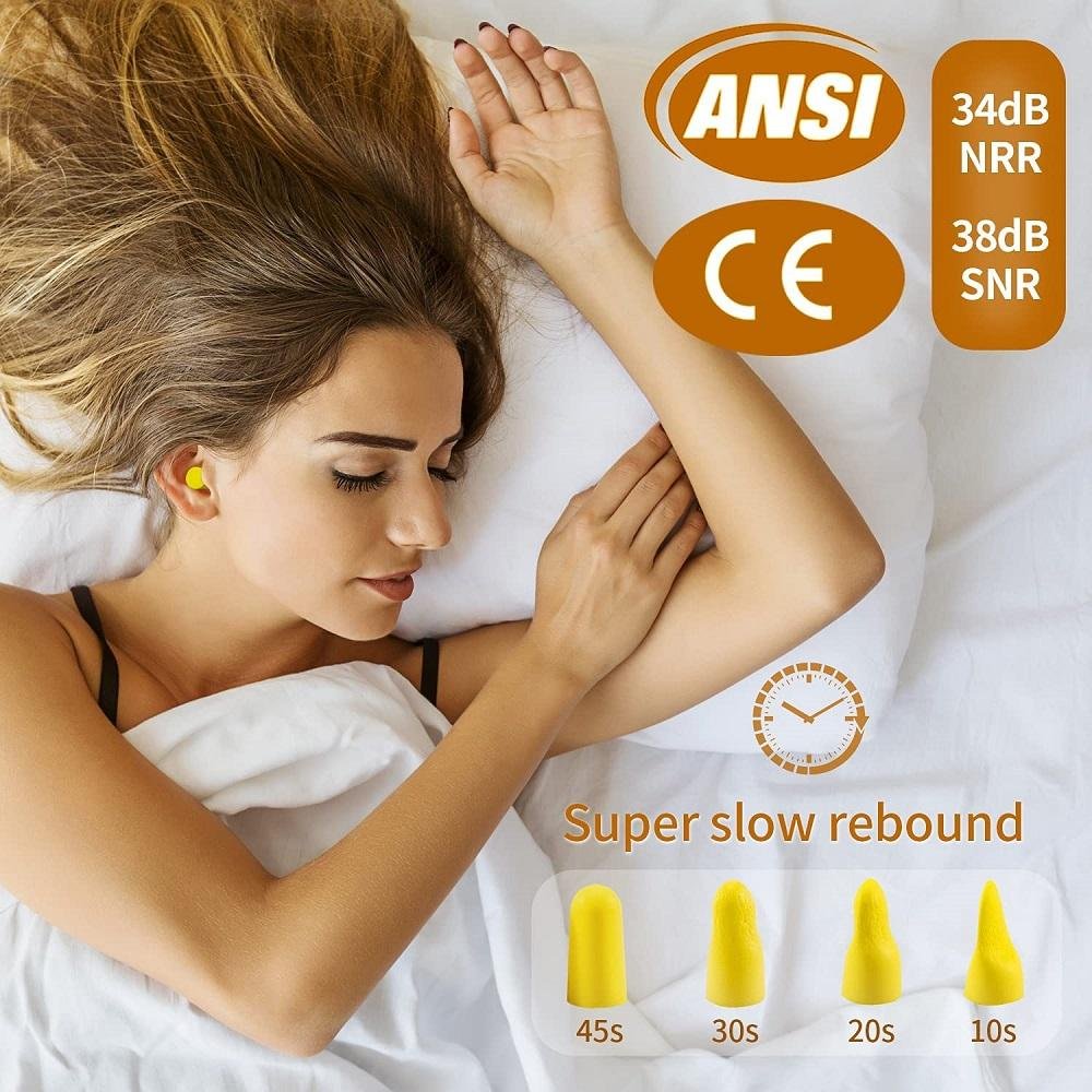 60 pairs of super soft foam earplugs Noise proof earplugs for sleeping