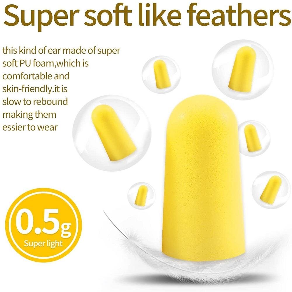 60 pairs of super soft foam earplugs Noise proof earplugs for sleeping