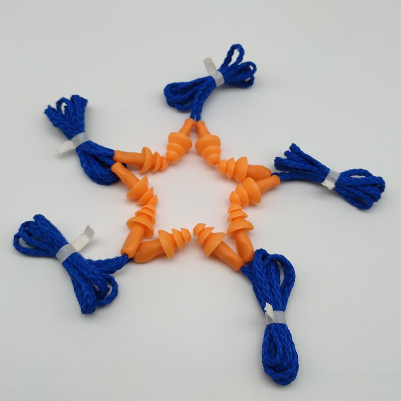 50Pairs Individually Wrapped Non Toxic Soft Silicone Corded Ear Plugs Reusable Hearing Protection Rubber Earplugs for Sleeping,