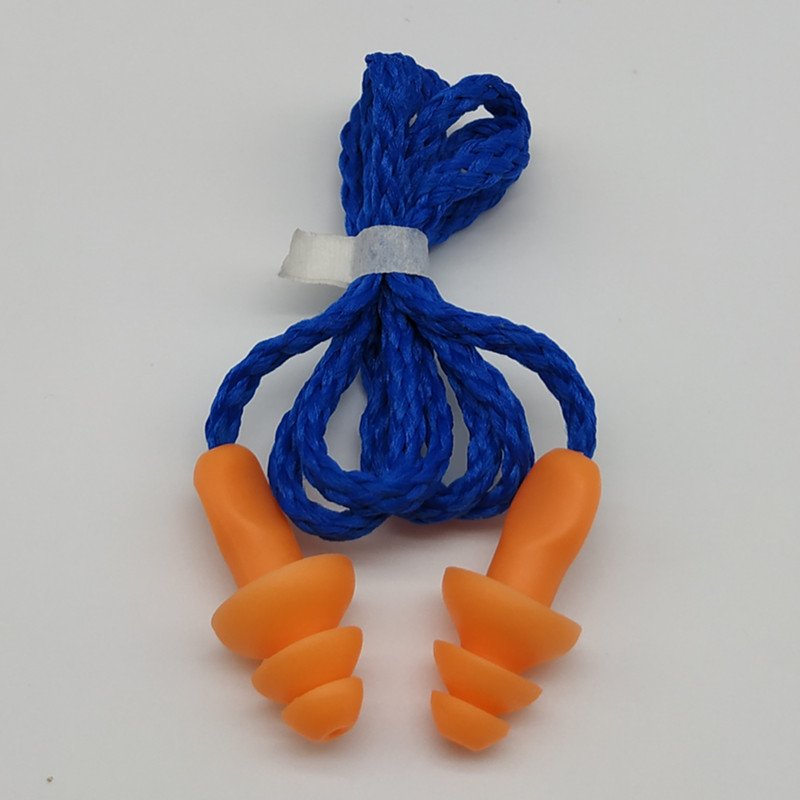 50Pairs Individually Wrapped Non Toxic Soft Silicone Corded Ear Plugs Reusable Hearing Protection Rubber Earplugs for Sleeping,