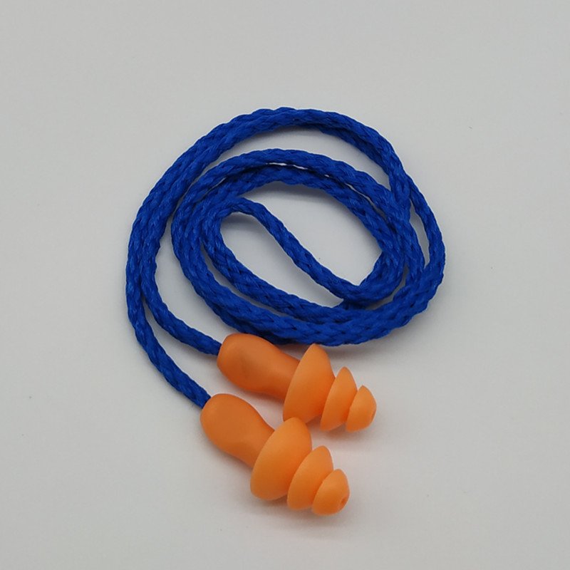 50Pairs Individually Wrapped Non Toxic Soft Silicone Corded Ear Plugs Reusable Hearing Protection Rubber Earplugs for Sleeping,