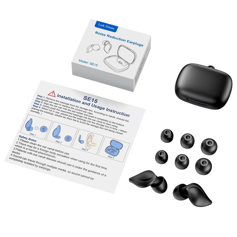 Wholesale Custom Logo Black Color Sound Reducing Safety Hearing Protection Sleeping Silicone Earplugs Ear Plugs for Sleeping