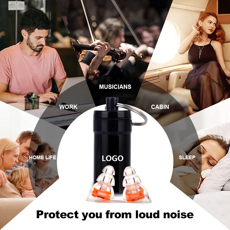 Ear Hearing Protection in Flexible Reusable Earplugs Soundproofing Safety Noise Cancelling Silicone Earplugs