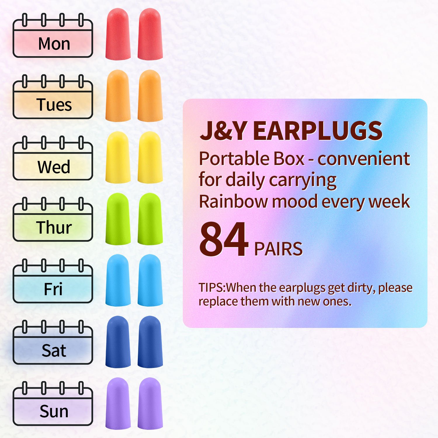 84 pairs of 32dB earplugs Soft foam sleep noise reduction earplugs with jar