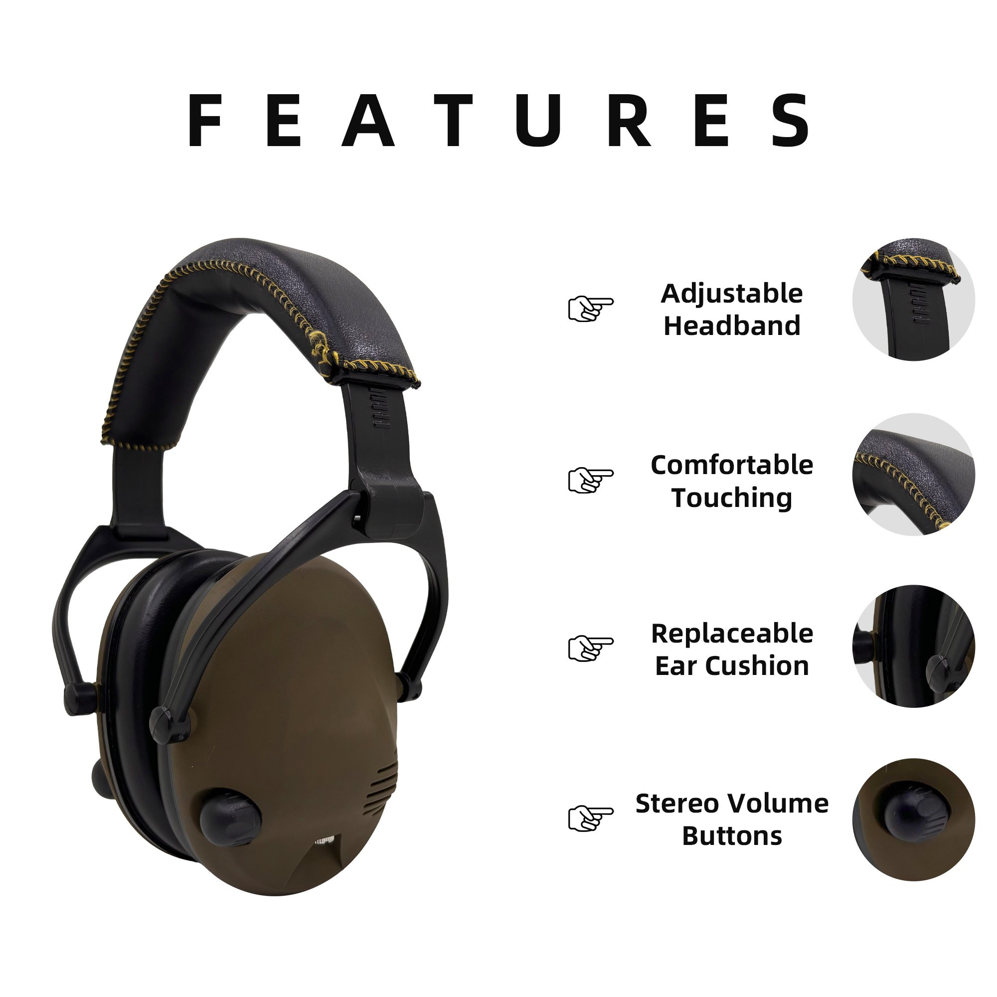Hot Sell Shooting safety Earmuffs Active Noise Cancelling Hearing Protector Ear Protection Headset Sound Block Headset with Mic