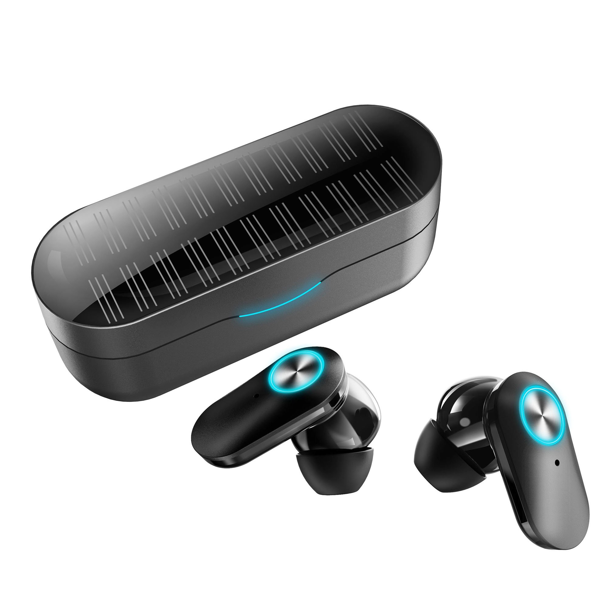 Outdoor Solar Charging Headphones Wireless Blue Tooth Earphones Sport Music Real Hifi Stereo Tws Earbuds