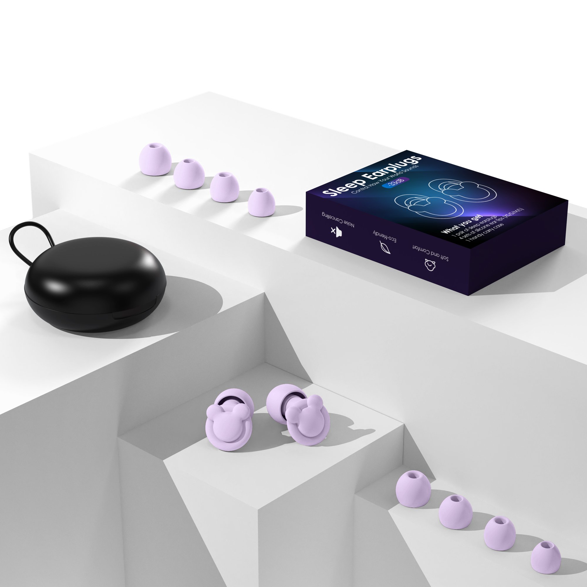 4 Size tapones auditivos noise cancelling ear protection silicone reusable soundproof sleep ear plugs for noise reduction