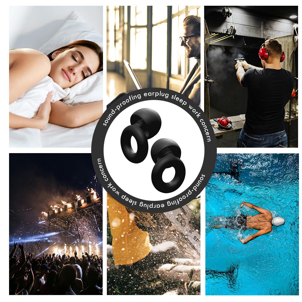 Silicone Ear Plugs Hearing Reduction Protection for Music Party with Box